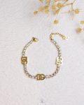 white tennis gold DG bracelet