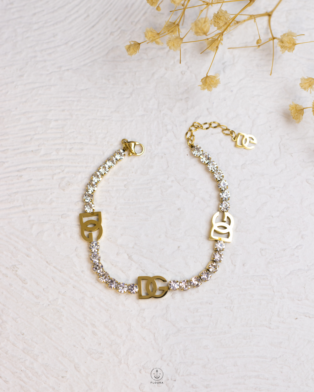 1758060612_b0993.jpg white tennis gold DG bracelet