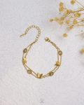 double layer butterfly & crystal gold bracelet