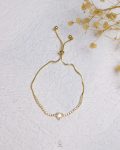 tiny free size gold heart tennis bracelet