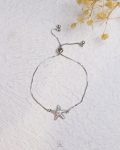 tiny free size silver seastar tennis bracelet