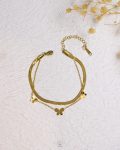 double layer many gold butterfly snake bracelet