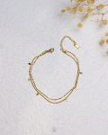 double layer tiny gold space star anklet