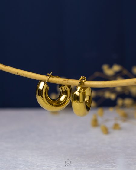 gold chunky hoop earring