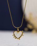 white rasin heart gold mouse necklace