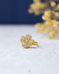 free size gold struas flower ring