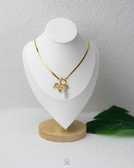 gold tie snake necklace