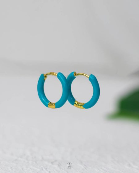 turquoise rasin gold earrings