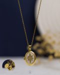 gold space star white rasin necklace