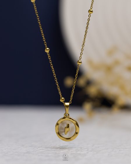 gold volt white rasin necklace