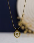 gold space star white rasin necklace