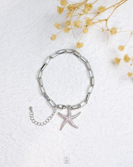 silver seastar rope bracelet