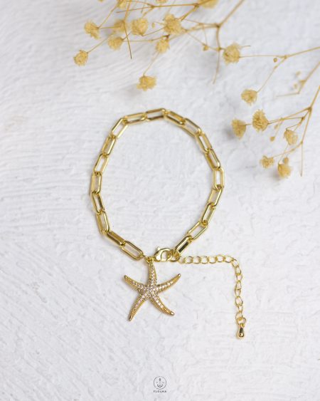 gold seastar rope bracelet