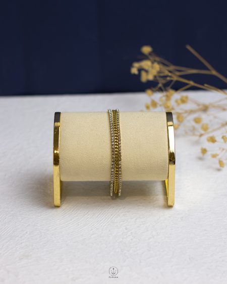 triple layer gold tinnes bracelet