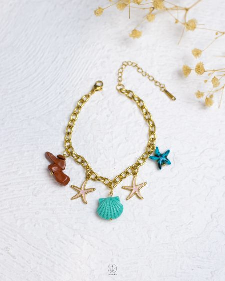 seashell gold rope bracelet
