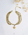 triple layer gold figaro seastar anklet