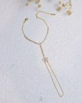 gold flower tennis hand chain bracelet