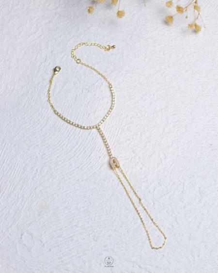 gold letter A tennis hand chain bracelet