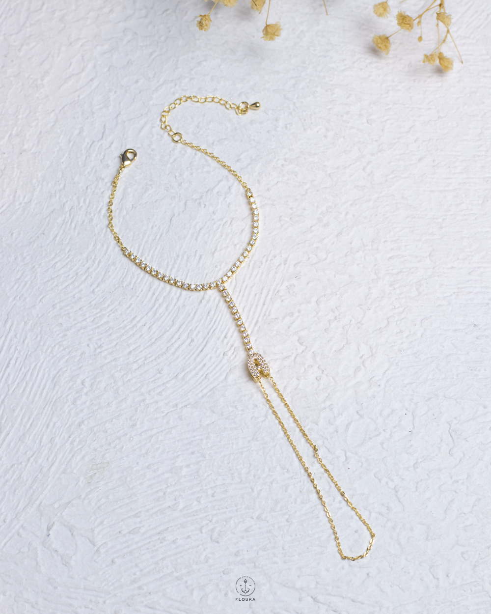 1759163649_b1093.jpg gold letter A tennis hand chain bracelet