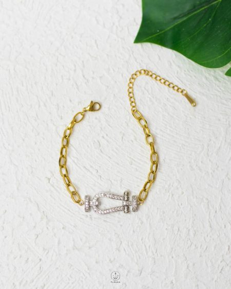 MIX SILVER & GOLD BELT CHINE BRACELET