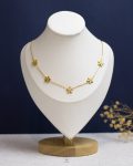 many gold flower necklace