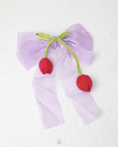purple tie red tulip clips tokka