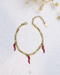Cayenne pepper gold figaro bracelet