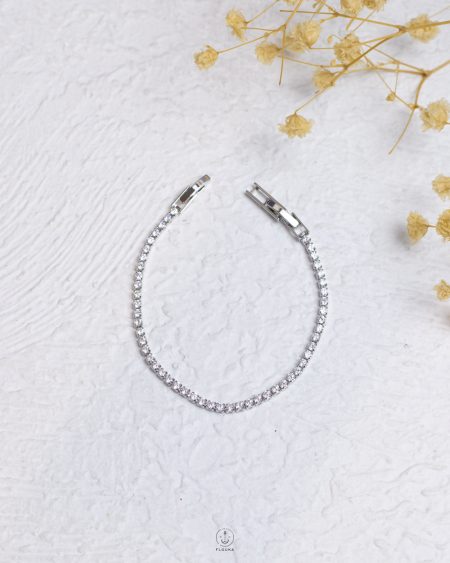 tiny silver tennis bracelet