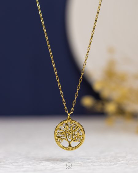 gold struas tree necklace