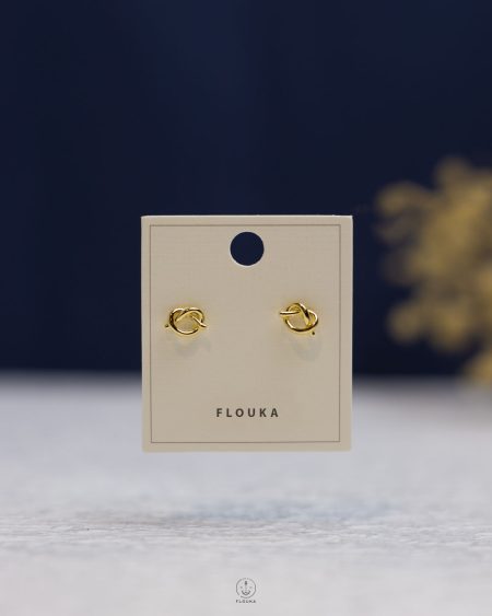 gold tiny tie earring