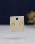 gold tiny tie earring