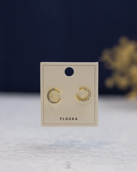 struas gold crescent earring