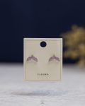 pink struas Whale tail gold earring