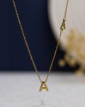 gold letter A necklace