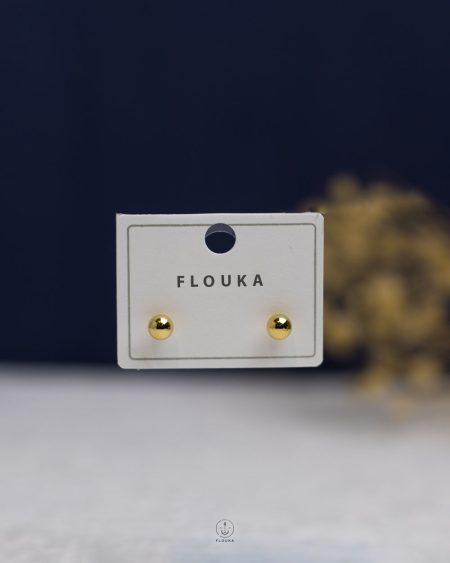 tiny gold XP ball earring