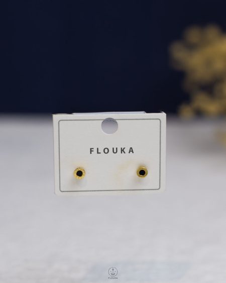 tiny black bulgari gold XP earring