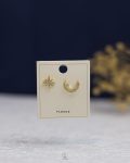 gold tiny struas star & crescent earring