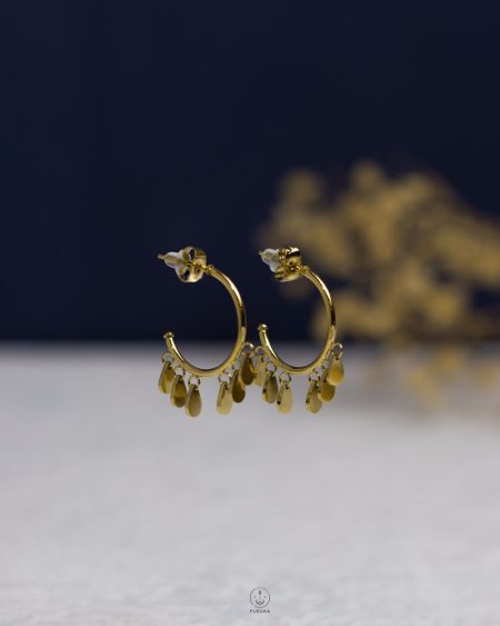 many gold XP eye tears earring