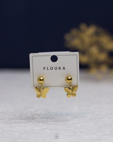 gold XP butterfly earring