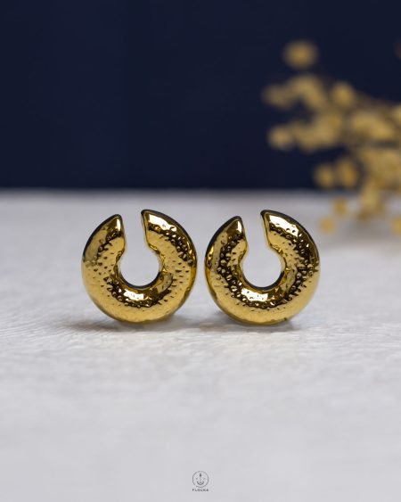 gold fake mount circle piercing