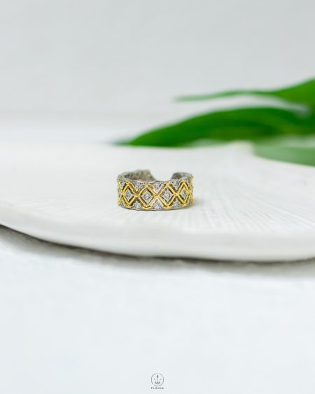 free size mix gold & silver ring