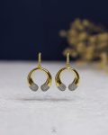 silver struas gold horseshoe earring