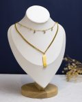 double layer gold pharaonic bar necklace