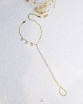 white beads gold leg chain anklet
