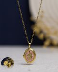 gold space star pink rasin necklace