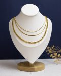 triple layer gold mouse & snake necklace