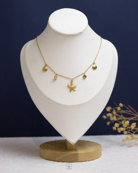 gold seashell necklace