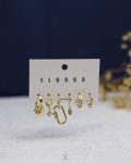 gold plated lock earrings set