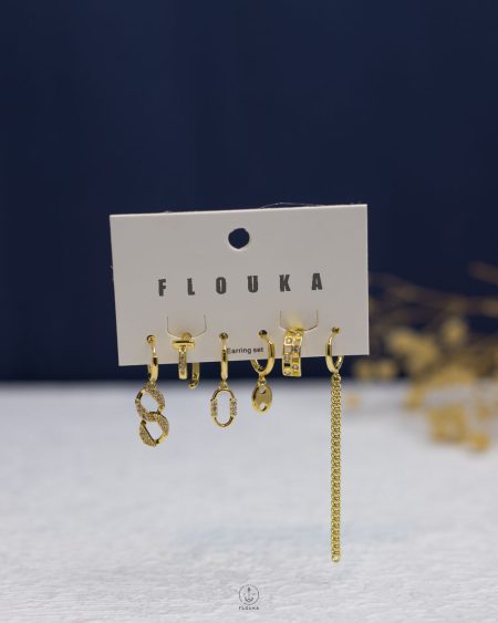 gold plated CHAIN earrings set