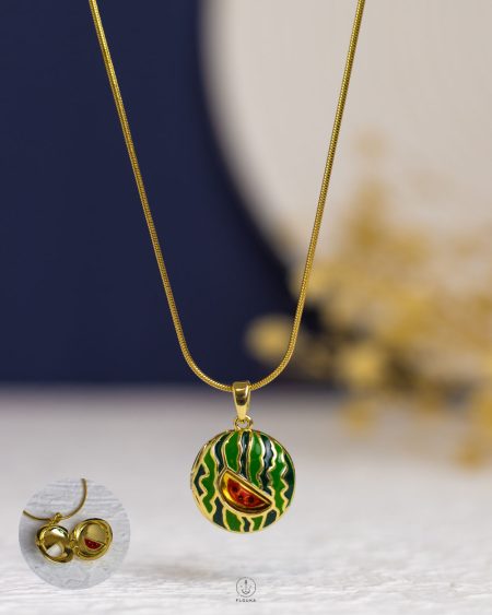 half watermelon mouse necklace